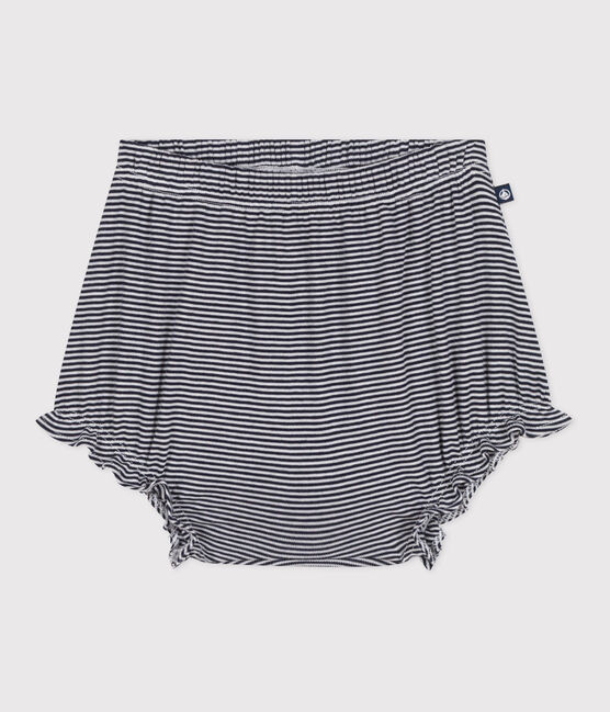 Bloomer in cotone millerighe neonato blu SMOKING/bianco MARSHMALLOW