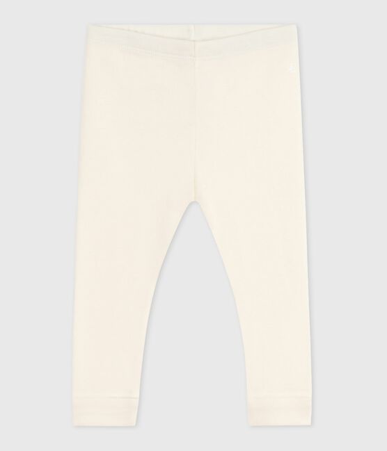 Leggings in cotone tinta unita neonato ecru MILK