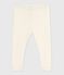 Leggings in cotone tinta unita neonato ecru MILK