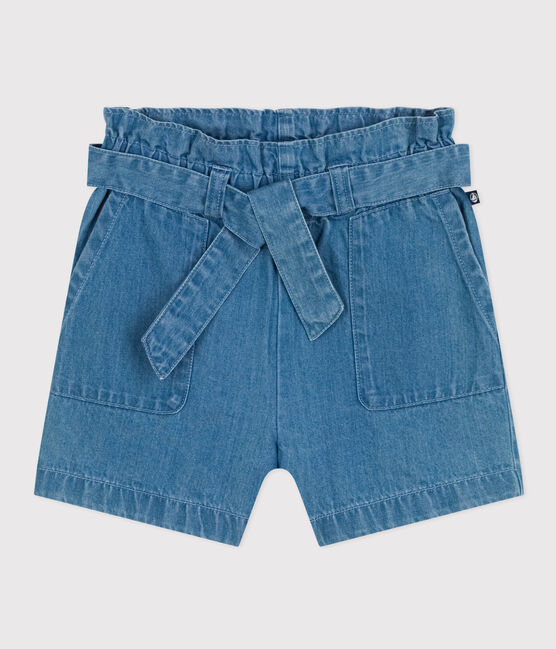 Short in denim leggero bambina blu DENIM CLAIR