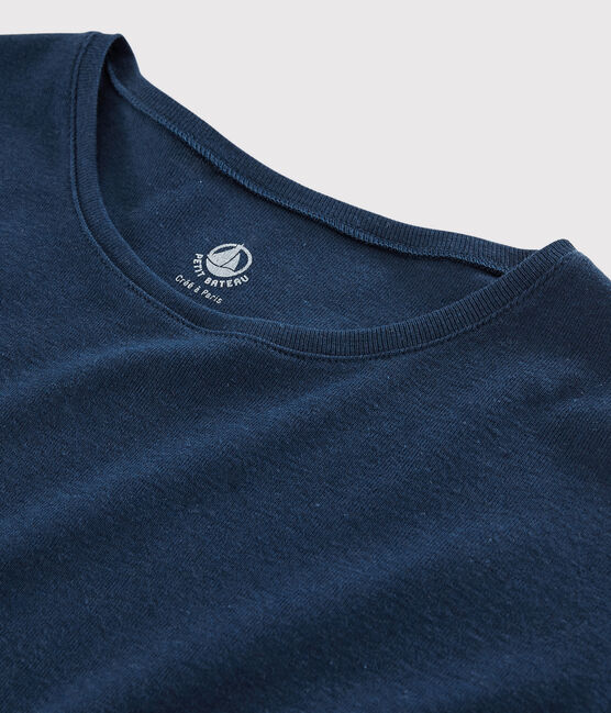 T-shirt in cotone/lino tinta unita Donna blu MEDIEVAL