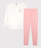 Pigiama ragazza in ciniglia rosa CHARME/bianco MARSHMALLOW