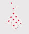 Doudou a forma di cuore in cotone per neonati bianco/rosso