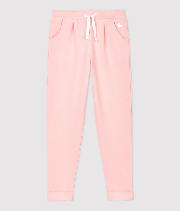 Pantaloni joggers in molleton bambina rosa