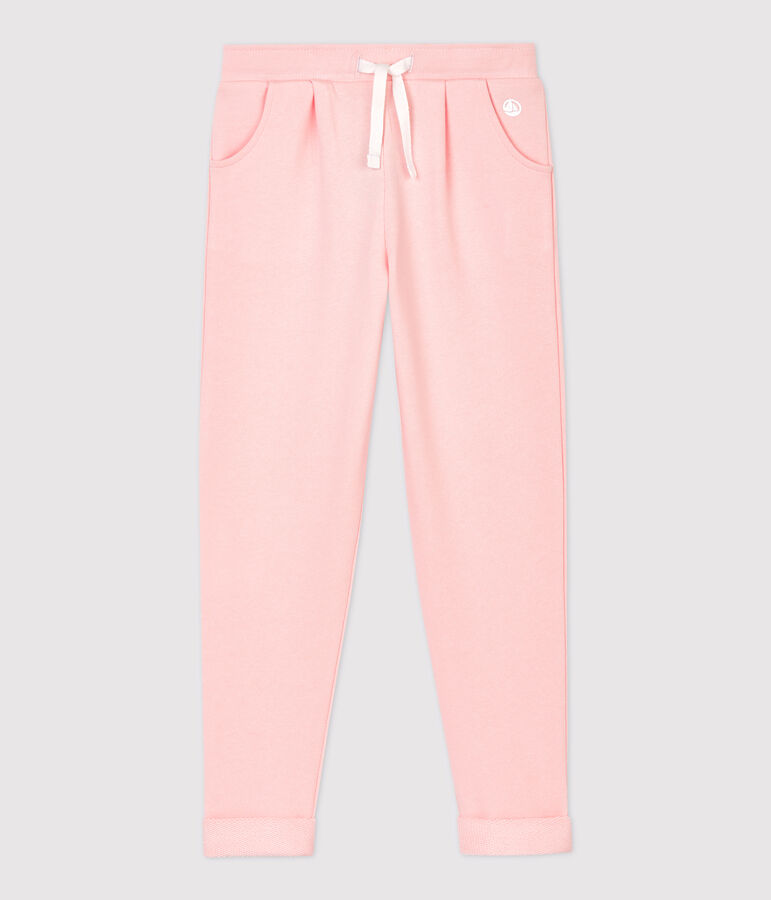 Pantaloni joggers in molleton bambina rosa