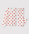 Pigiama bambino fantasia cuori a costine bianco MARSHMALLOW/rosso TERKUIT