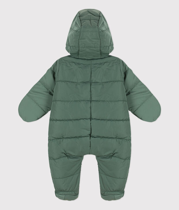 Tutina imbottita beb&egrave; in materiale riciclato verde