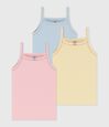 Set di canotte in cotone a righe bambino
