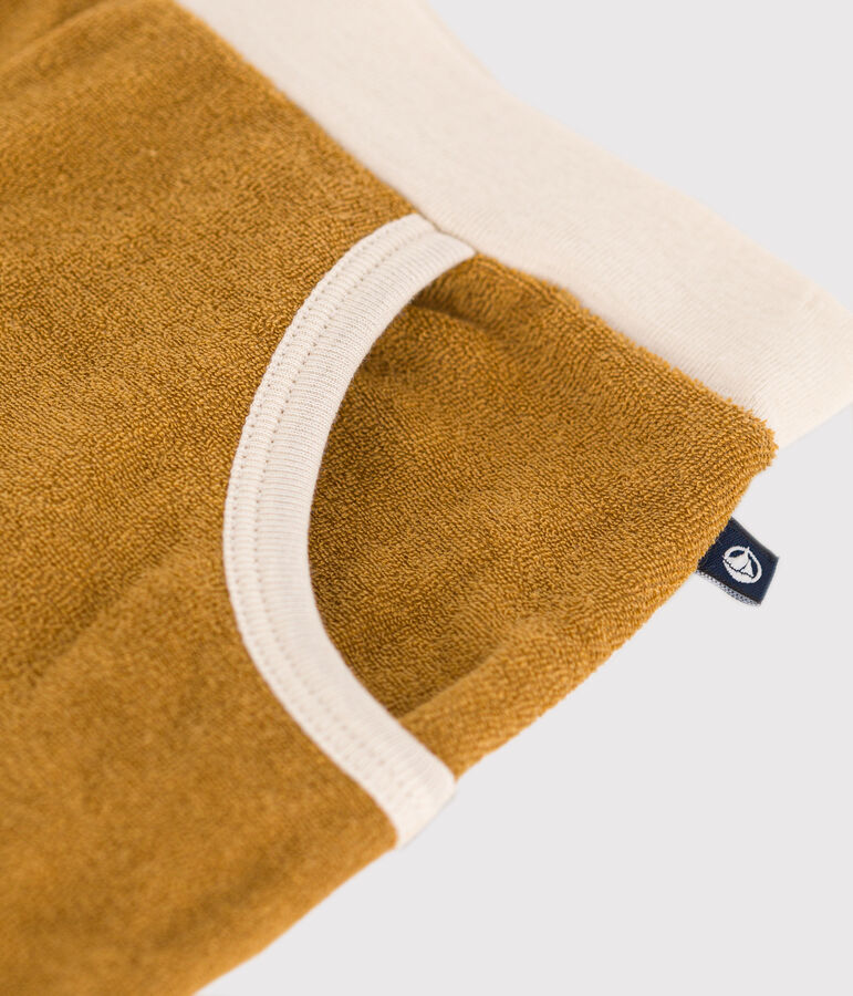 Shorts in spugna bambina giallo