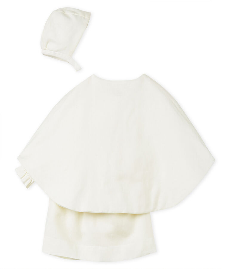 Completo 3 pezzi da cerimonia beb&egrave; femmina in lino multicolore