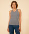 Canotta donna L'Iconique in cotone a righe blu SMOKING/bianco MARSHMALLOW