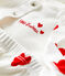 Completo 3 pezzi bebè in cotone biologico a cuori bianco MARSHMALLOW/rosso TERKUIT