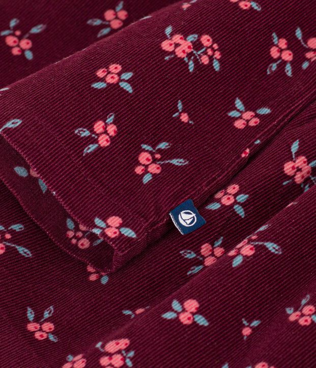 Blusa a maniche lunghe in cotone con stampa bambina rosso/multicolore