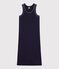 Abito canotta lungo in cotone donna blu