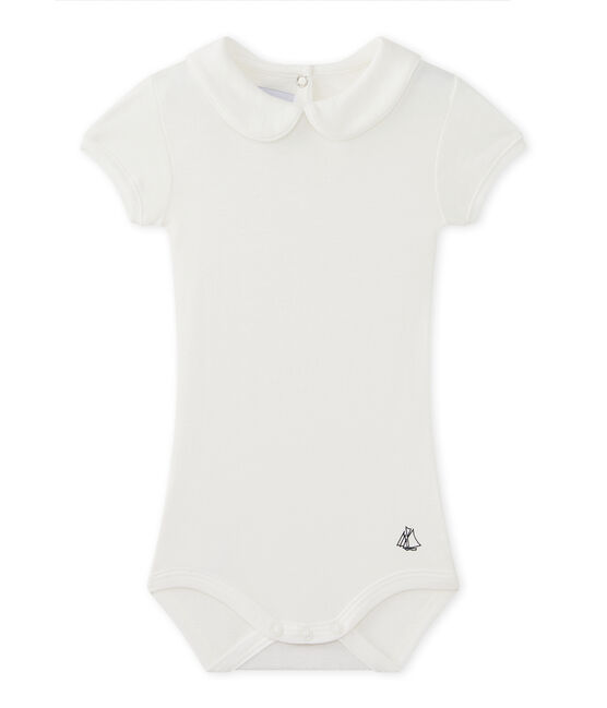 Body per bebè femmina con colletto bianco MARSHMALLOW