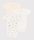 Set da 3 body incrociati a maniche corte in cotone con stampa neonato
