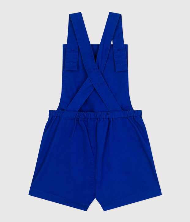 Salopette corta bambina blu
