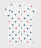 Tutina corta in cotone con colletto a cuori a righe neonato bianco MARSHMALLOW/bianco MULTICO