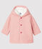 Cappotto bebè femmina in panno di lana rosa CHEEK/bianco MARSHMALLOW