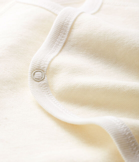 Body nascita manica lunga bebè in lana e cotone bianco MARSHMALLOW CN