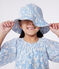 Capeline enfant fille en popeline imprimé blu MARSHMALLOW/ PORCELANA