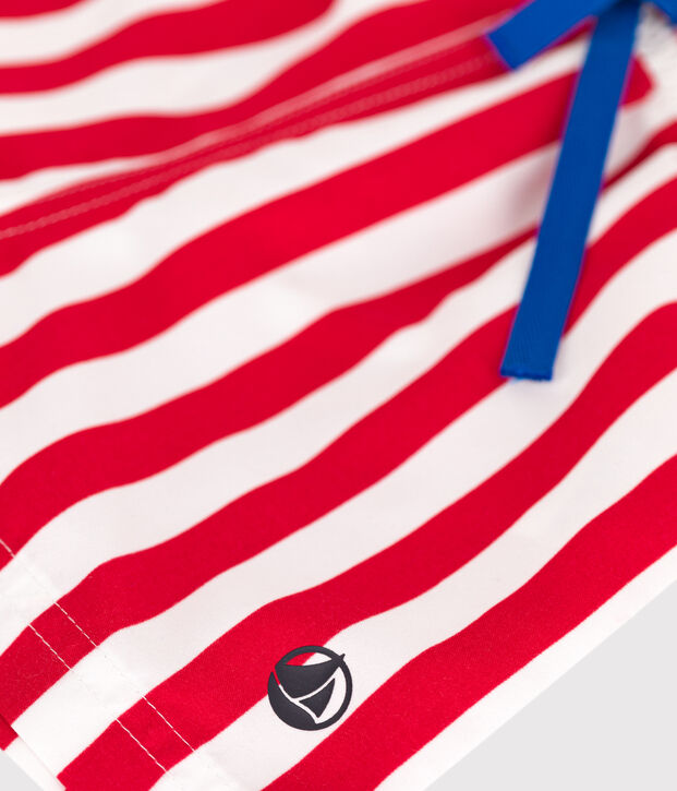 Shorts da bagno con stampa a righe neonato rosso/rosso