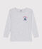T-shirt bambina a maniche lunghe in cotone grigio POUSSIERE CHINE