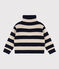 Pull in tricot di lana e cotone bambino blu SMOKING/ AVALANCHE