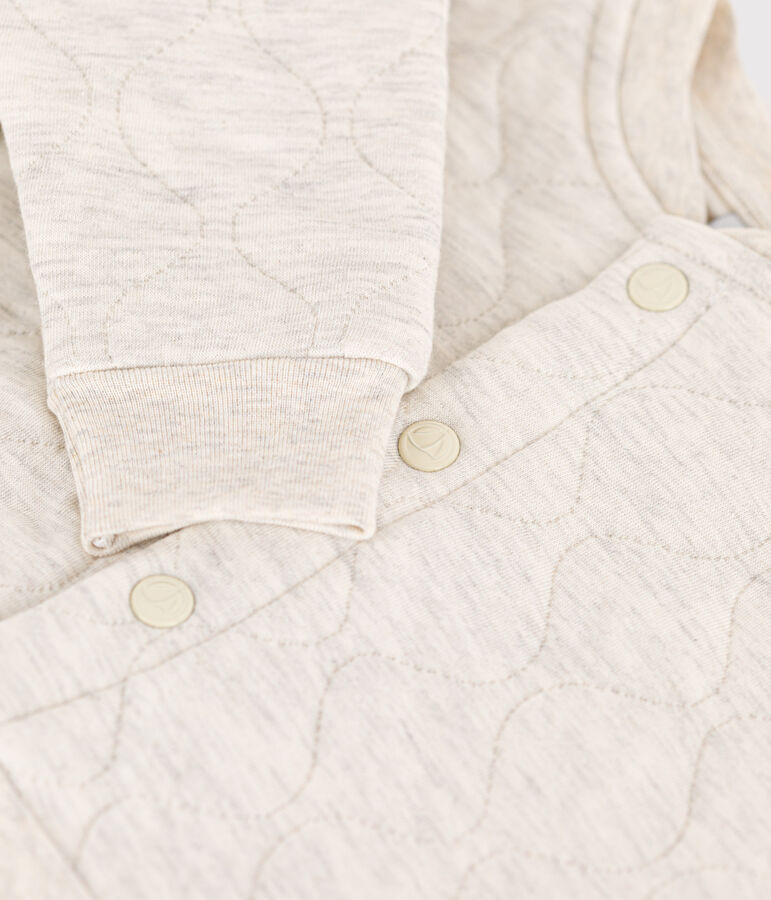 Letter jacket in tubique trapuntato per beb&egrave; beige