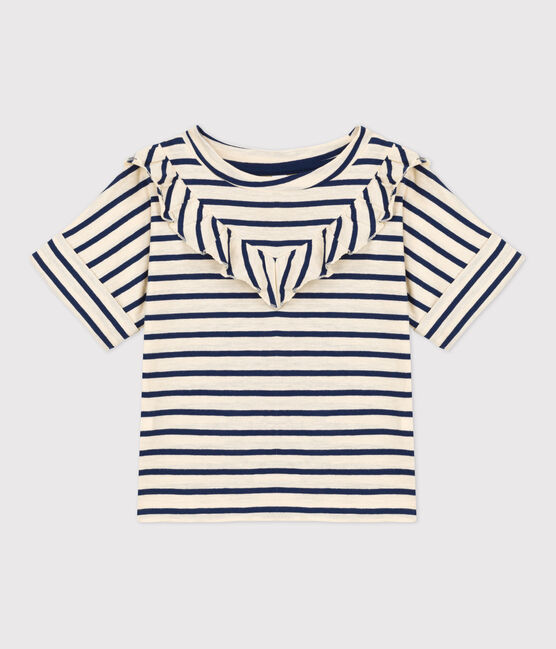 T-shirt a maniche corte in cotone bambina bianco AVALANCHE/ MEDIEVAL