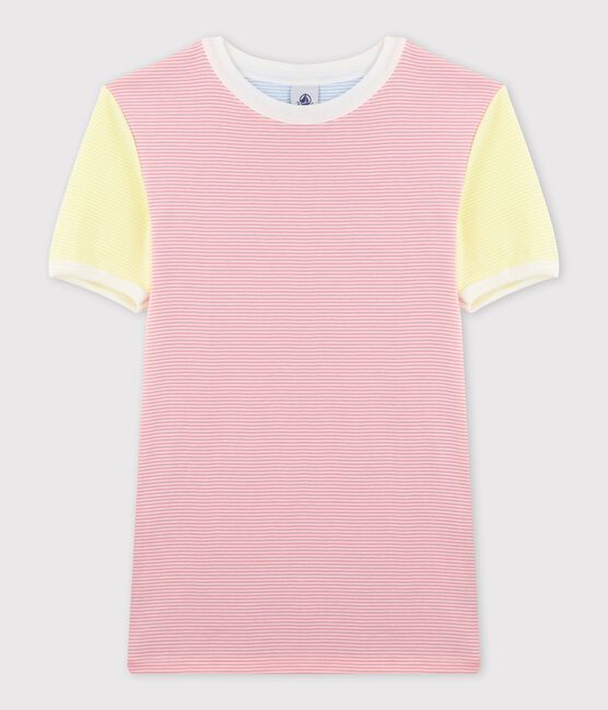 T-shirt iconica in cotone a righe Donna rosa GRETEL/bianco MARSHMALLOW