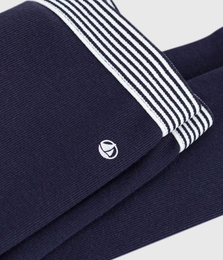 Leggings in cotone tinta unita neonato blu