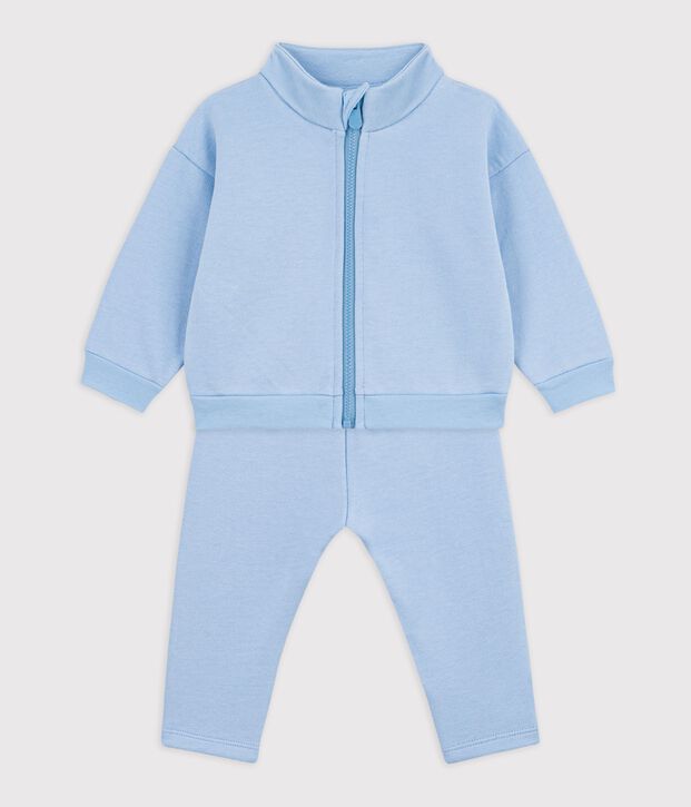 Set per neonato composto da felpa e pantaloni in cotone tinta unita FLO