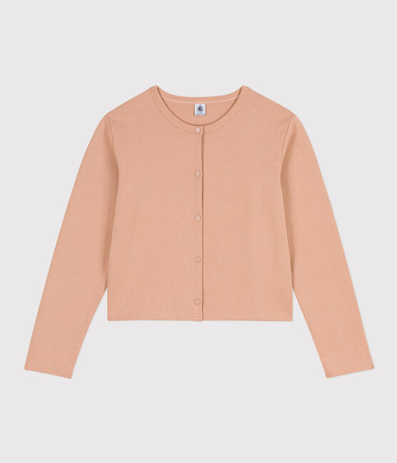 Cardigan donna in cotone spesso con automatici beige VINTAGE