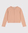 Cardigan donna in cotone spesso con automatici beige VINTAGE