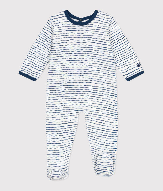 Tutina pigiama neonato in ciniglia bianco ECUME/ INCOGNITO