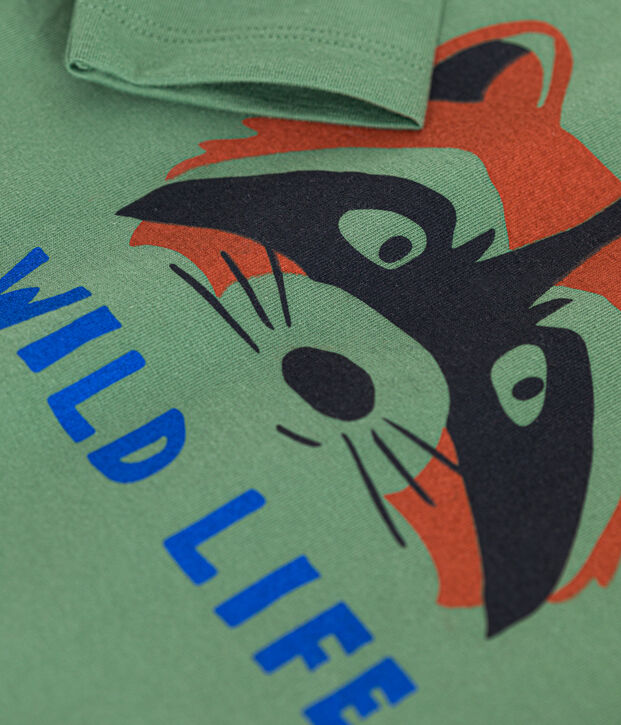 T-shirt a maniche lunghe in jersey sottile bambino verde