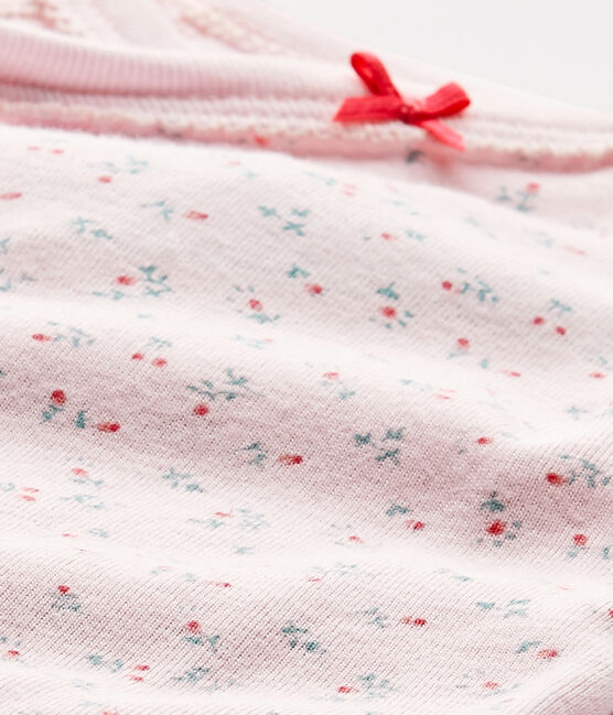 Body nascita per bebé femmina a maniche lunghe stampato rosa VIENNE/bianco MULTICO
