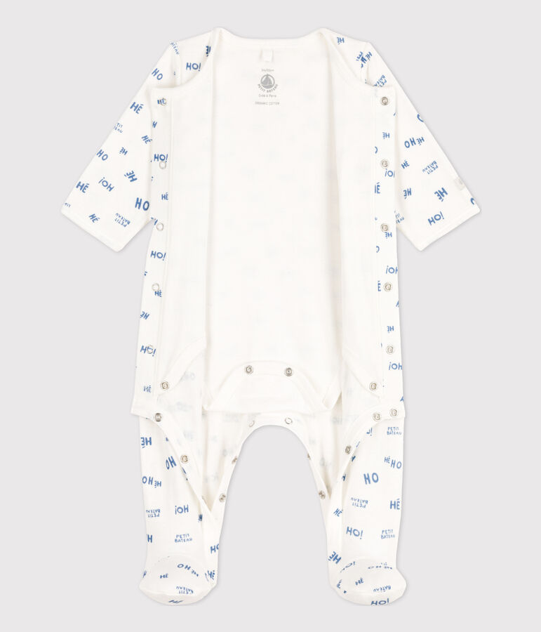 Bodyjama Heho in tubique per neonato bianco/blu