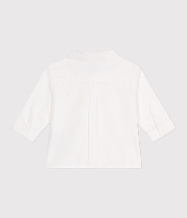 Camicia in cotone tinta unita neonato bianco