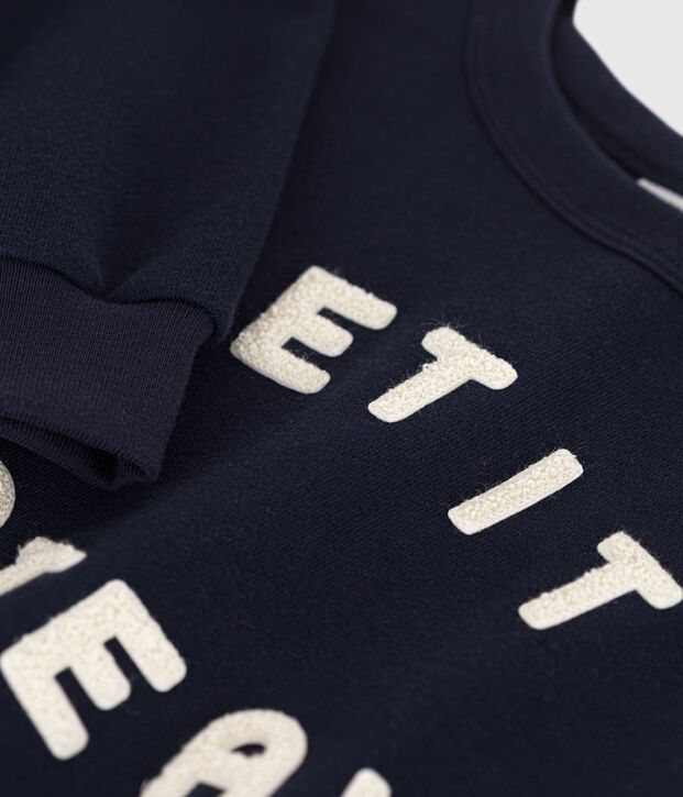 Maglia in tessuto felpato bambino blu