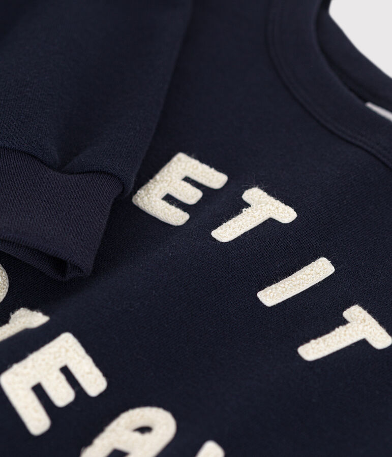 Maglia in tessuto felpato bambino blu