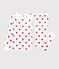 Pigiama bambina fantasia cuori a costine bianco MARSHMALLOW/rosso TERKUIT