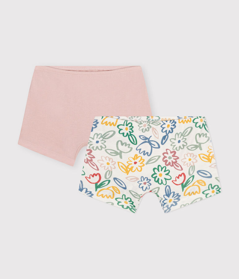Set di 2 shorty in cotone a fiori bambino multicolore