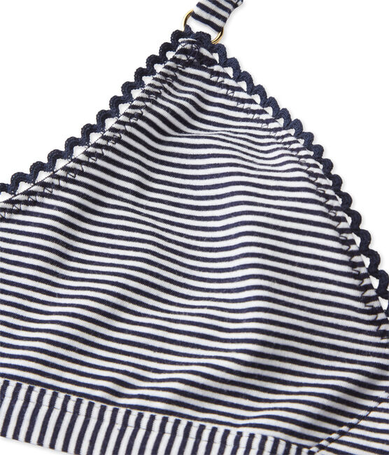 Reggiseno a triangolo donna millerighe blu ABYSSE/bianco LAIT