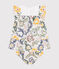 Abito a maniche corte con bloomer in popeline neonato bianco/multicolore