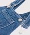 Salopette lunga in denim neonato blu