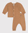 Set 2 pezzi in maglia neonato marrone CUIVRE