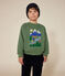 Maglia in tessuto felpato bambino verde PALMERAIE