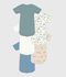 Set di body a maniche corte in cotone con stampa neonato multicolore